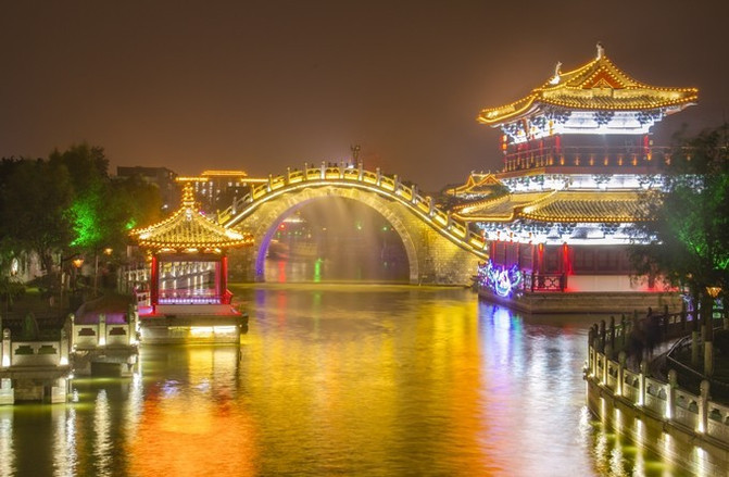 开封免费景点——大宋御河夜景(水系)