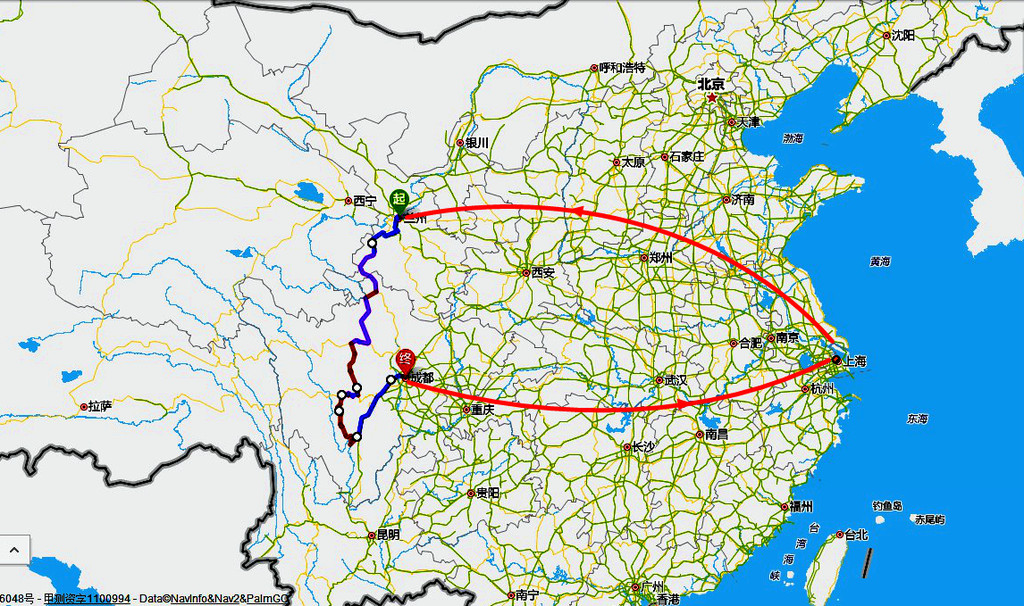 旅行路线图:南通飞兰州,租车,自驾穿越甘南,川西,避开