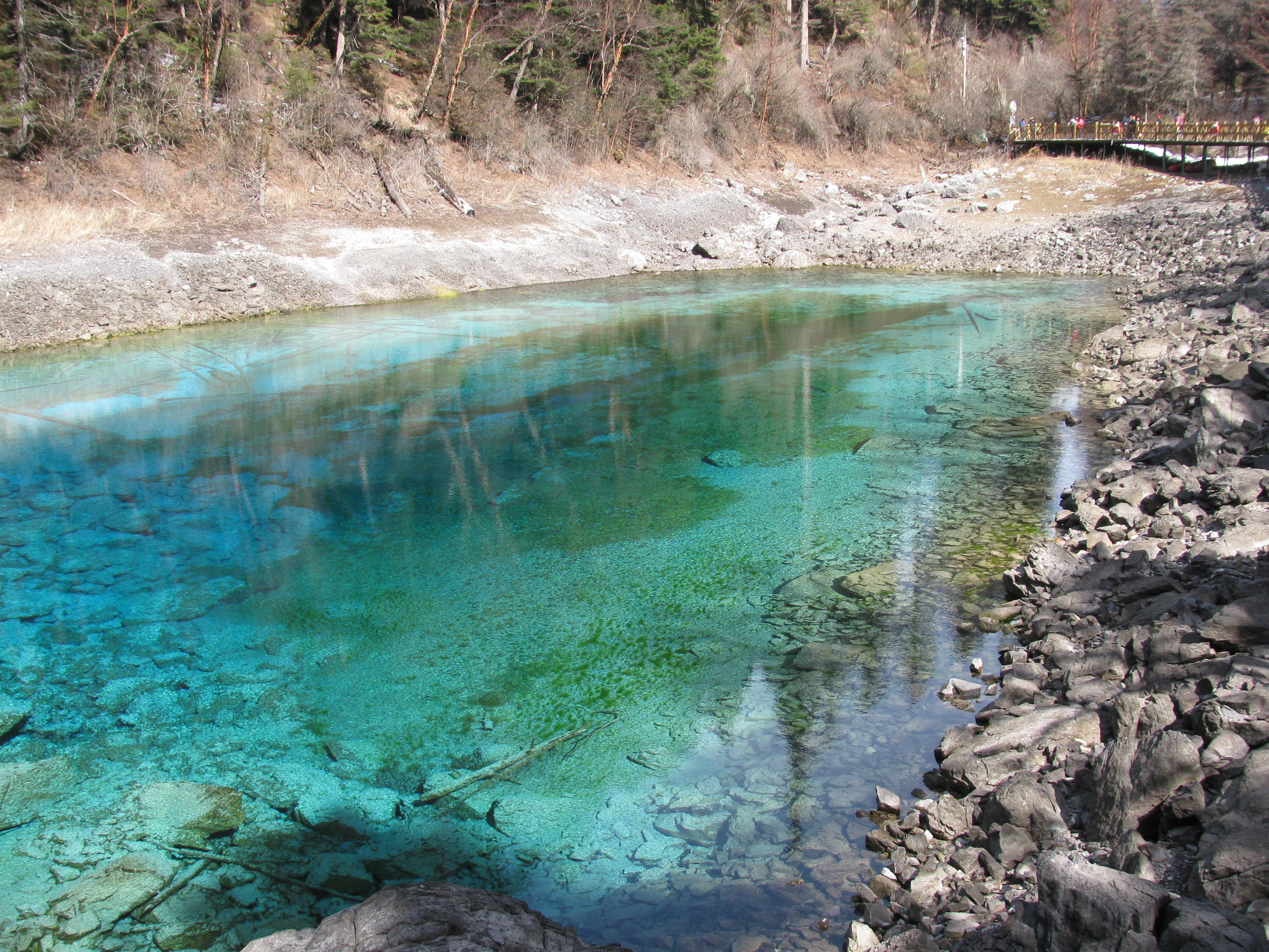 精华景点之五彩池 九寨沟风景区