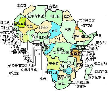 非洲地图 安哥拉地图 安哥拉当地货币叫宽扎,与美元的兑换汇率为100