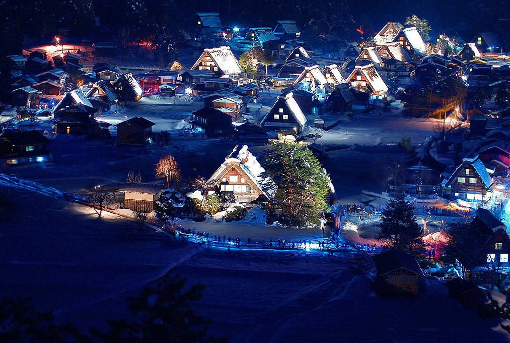 日本雪国童话白川乡点灯祭7天