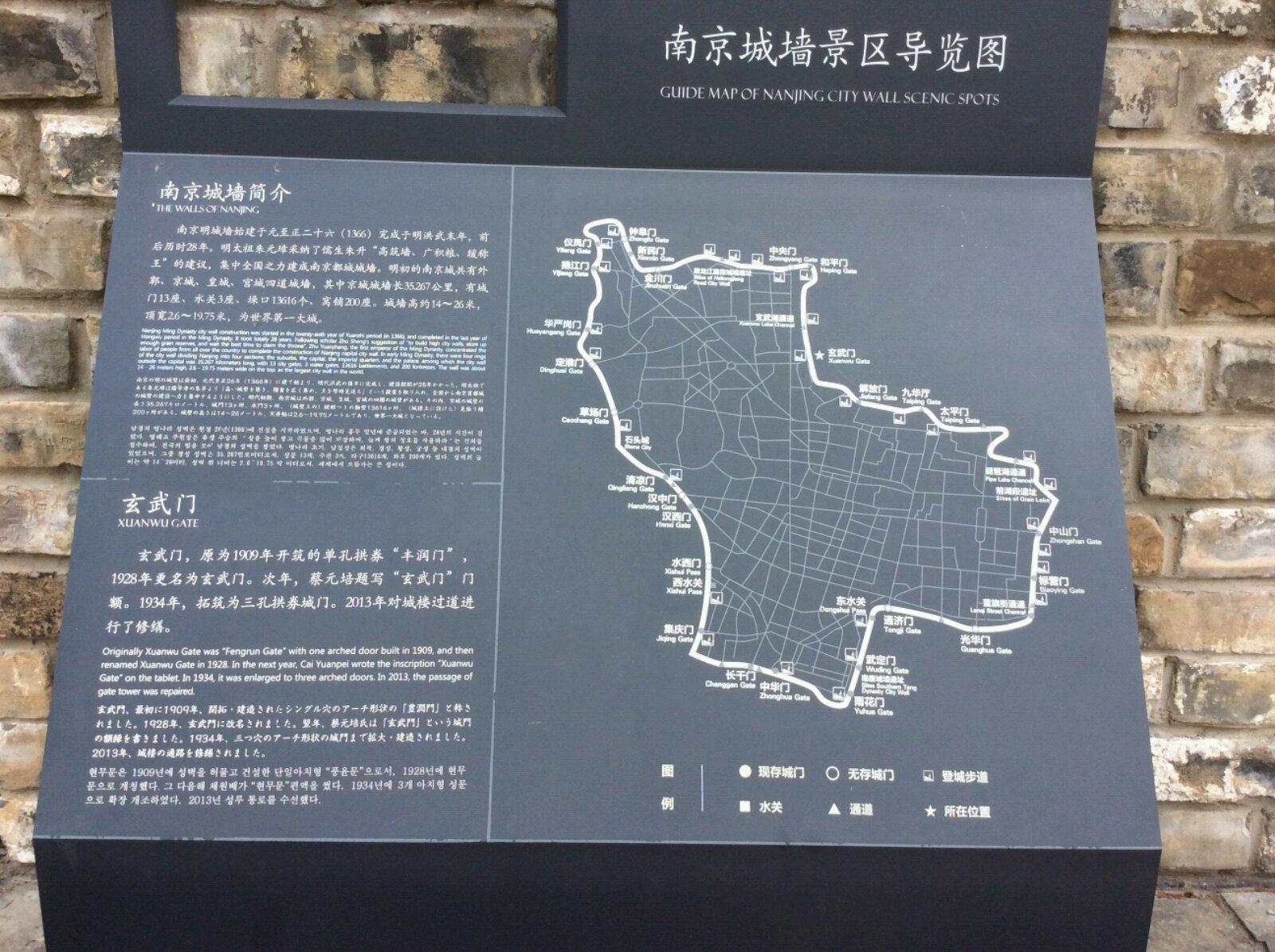 城墙导游图 南京城墙