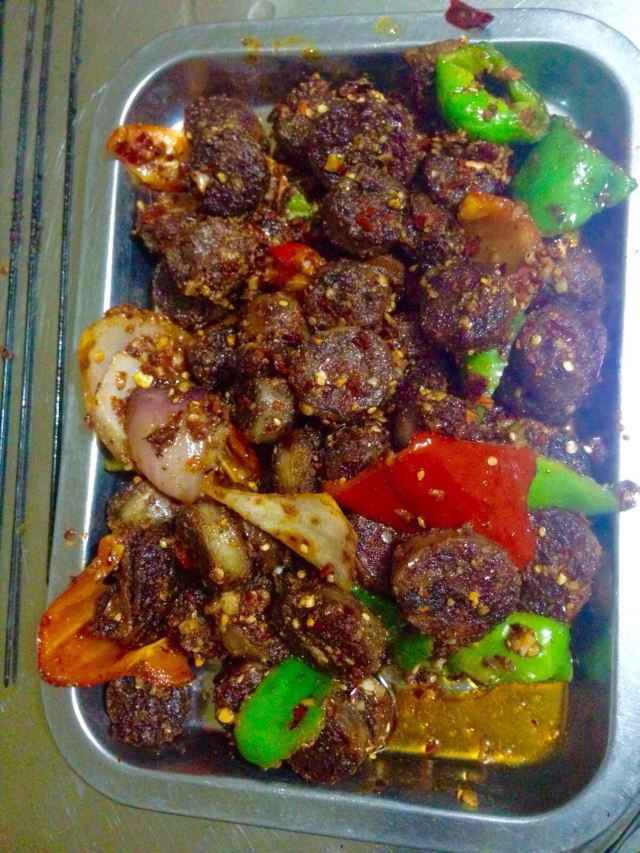 青海美食---干煸羊肠
