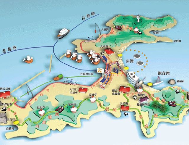 网上找到的长洲岛手绘地图,好东西是要分享的!图片