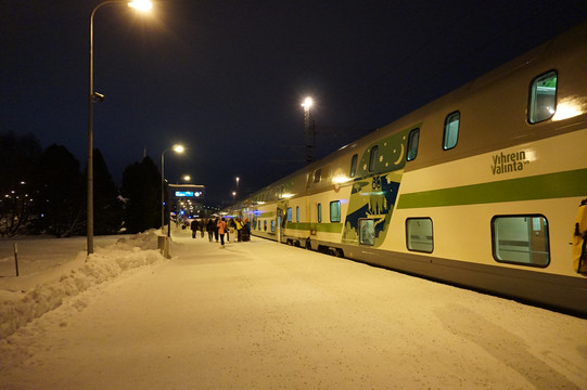 火车抵达罗瓦涅米站