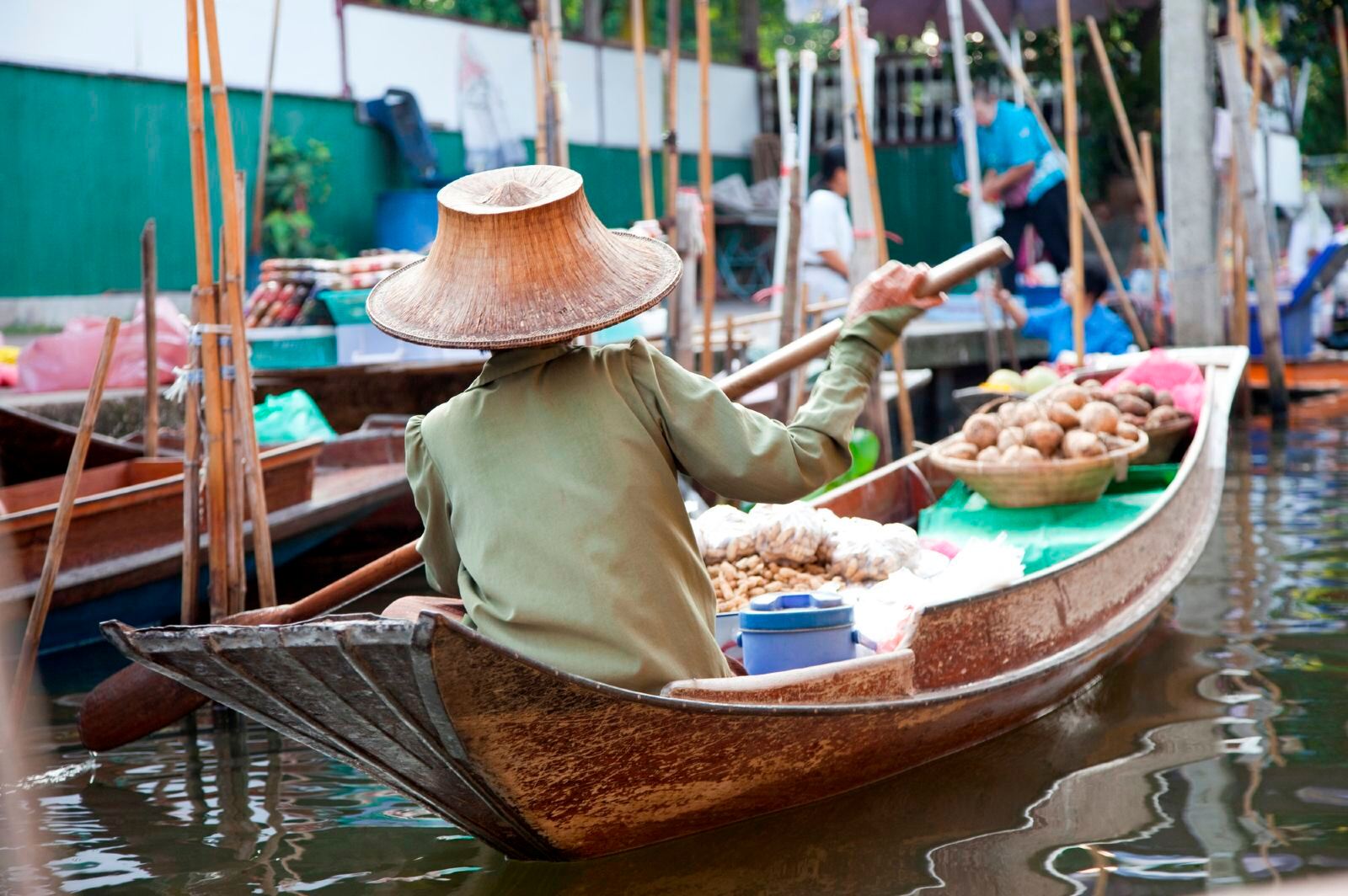 泰国曼谷 大林江水上市场 Taling Chan Floating Market