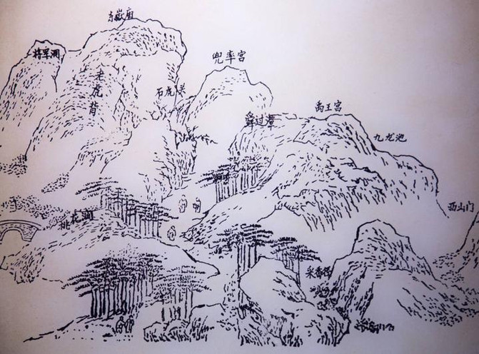 这是古时候香山的地图,像是一幅水墨画