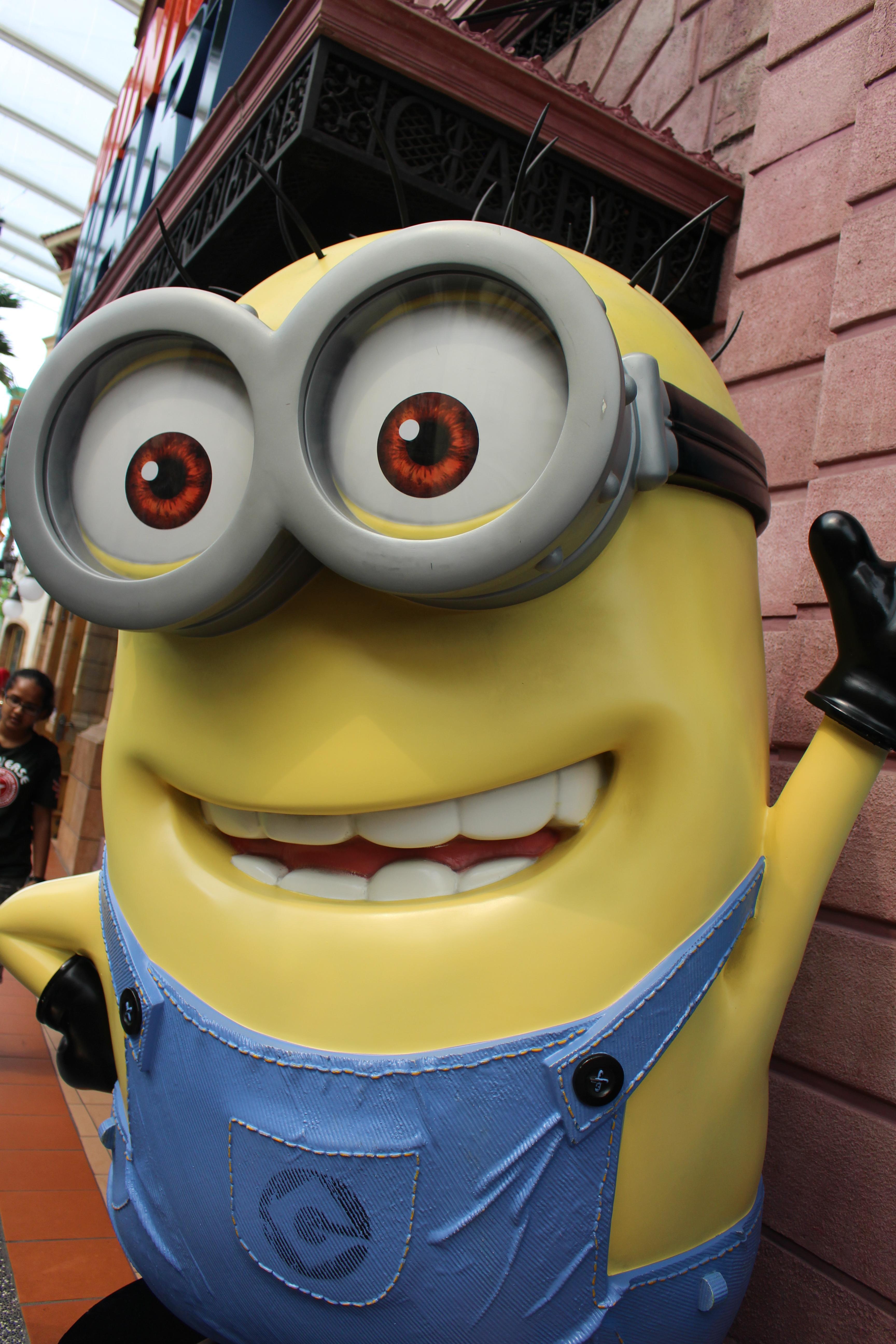 终于卡到一张没人的小黄人. 新加坡环球影城