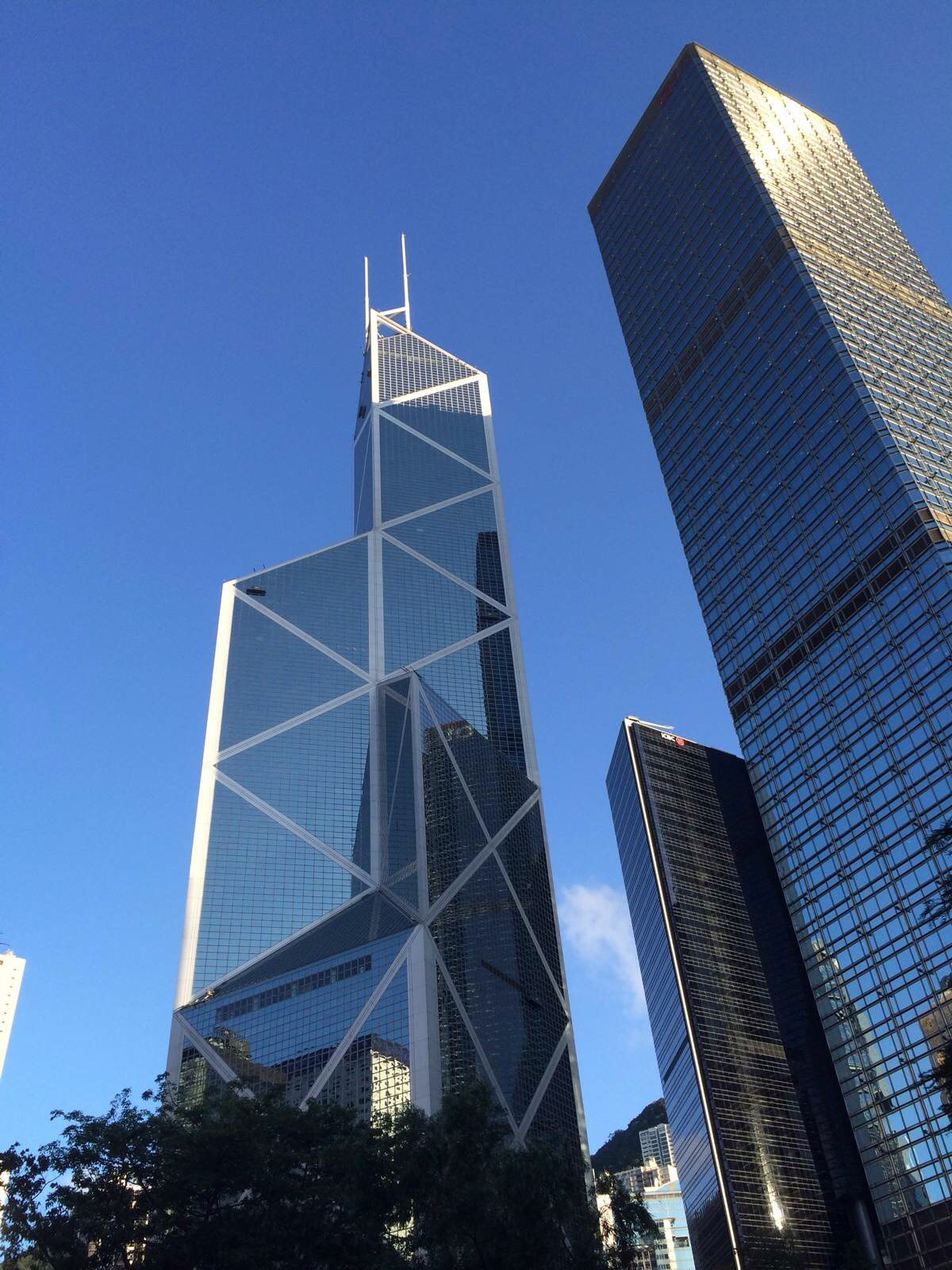 bank of china tower中银大厦,香港的标志性建筑之一 太平山顶