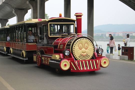 观光小火车,长得很可爱,橘子洲必坐交通工具,不然自己慢慢走会走到哭.