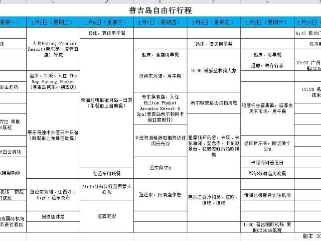 出遊行程表做著就是比工作報表帶勁