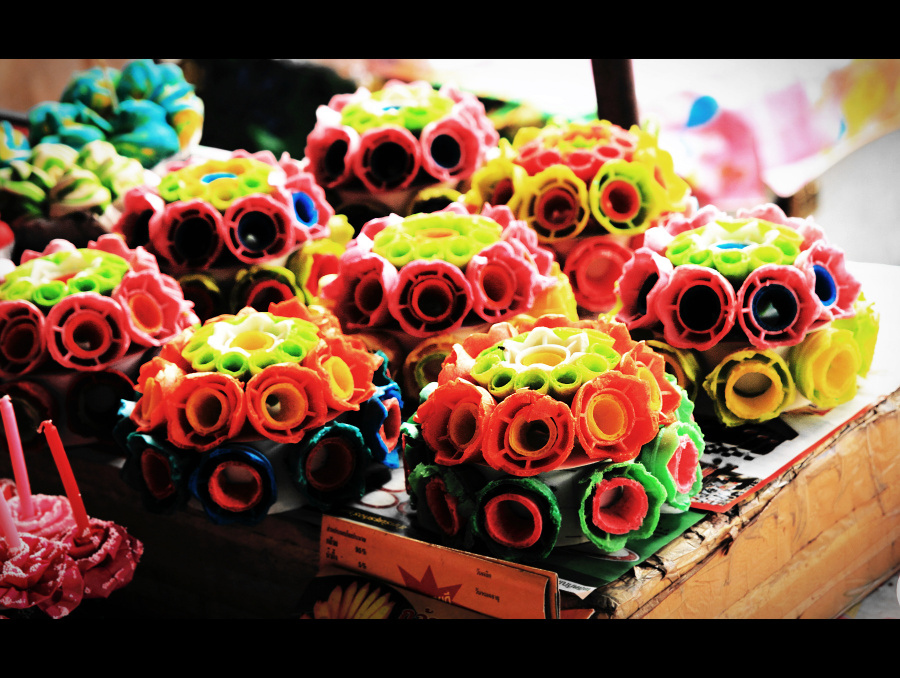 手工制作的腊塑鲜花 大城市场